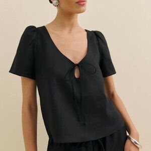 Reformation Mayla Linen Top Black - Size XS